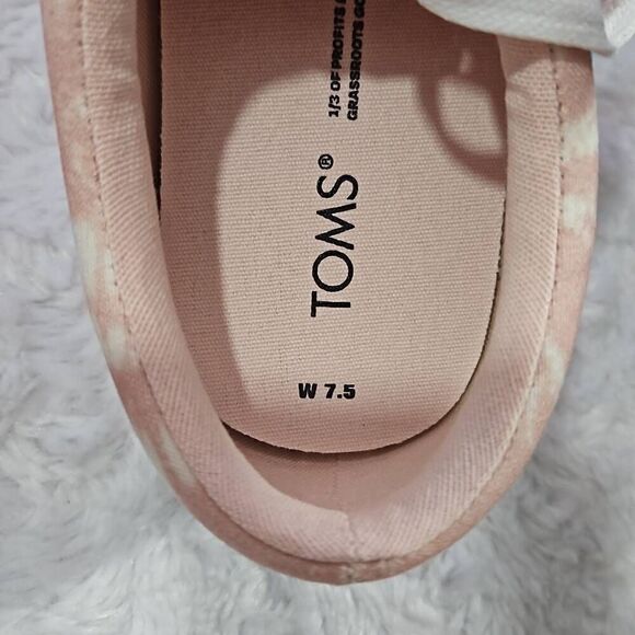 Toms Alpargata Cloud pink patchwork batik Fenix Tie Dye lace sneaker womens 7.5 - Picture 4 of 10